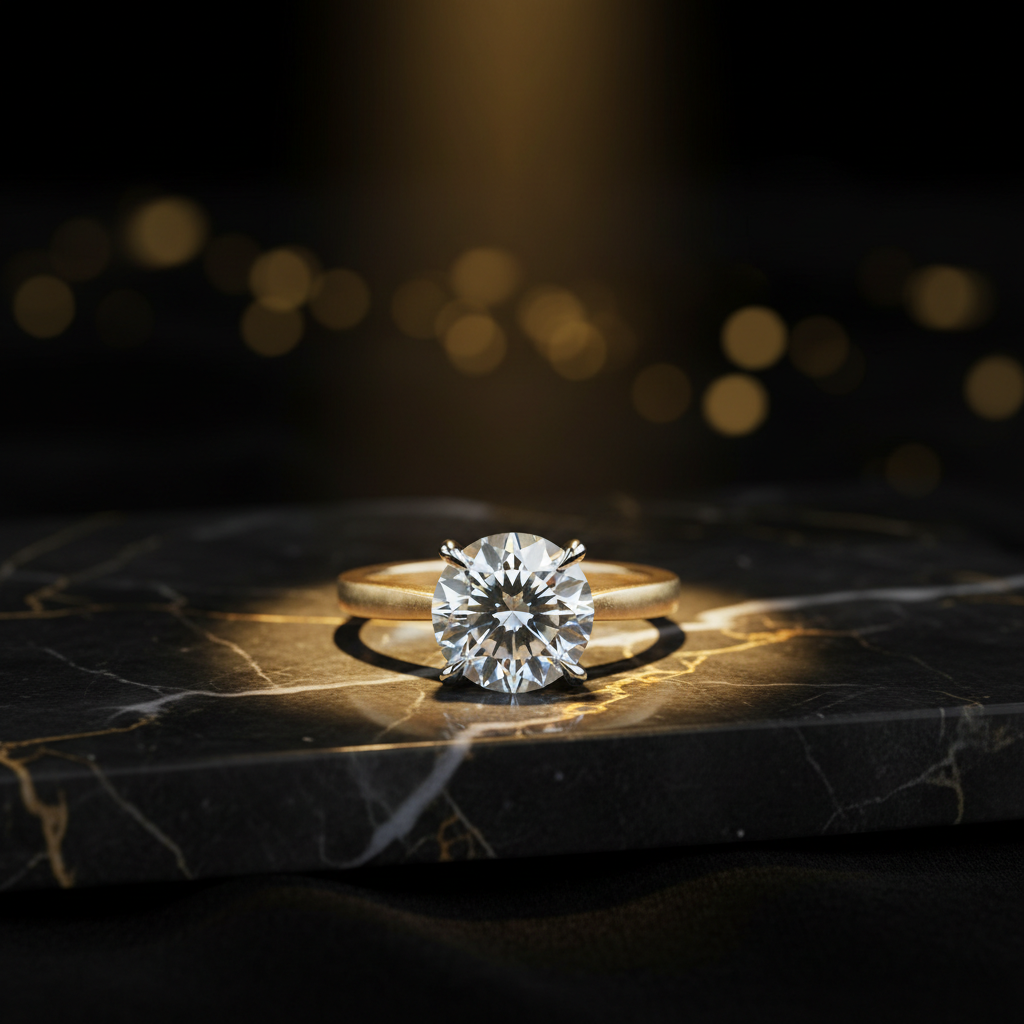Bague Solitaire Lumière — Or blanc 18 carats diamant GIA